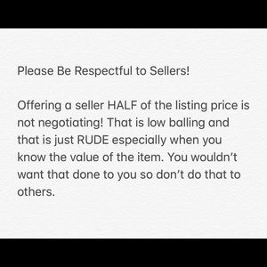 Please Be Respectful to Sellers